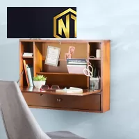 BÀN LÀM VIỆC BẰNG GỖ TREO TƯỜNG TIỆN LỢI MẪU 06